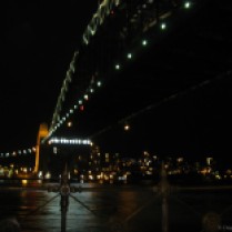 View under Sydney Harbour Bridge from Dawes Point at night, 21 Nov 2008
